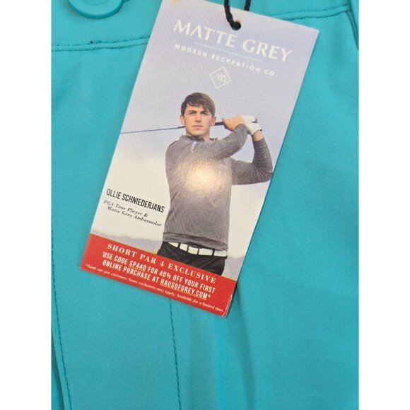 Matte Grey Wayfarer Tortoise Golf Shorts 38 Turquoise NEW NWT - Picture 5 of 9